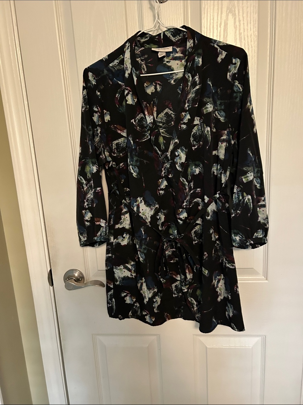 Floral-Print Maternity Black blouse